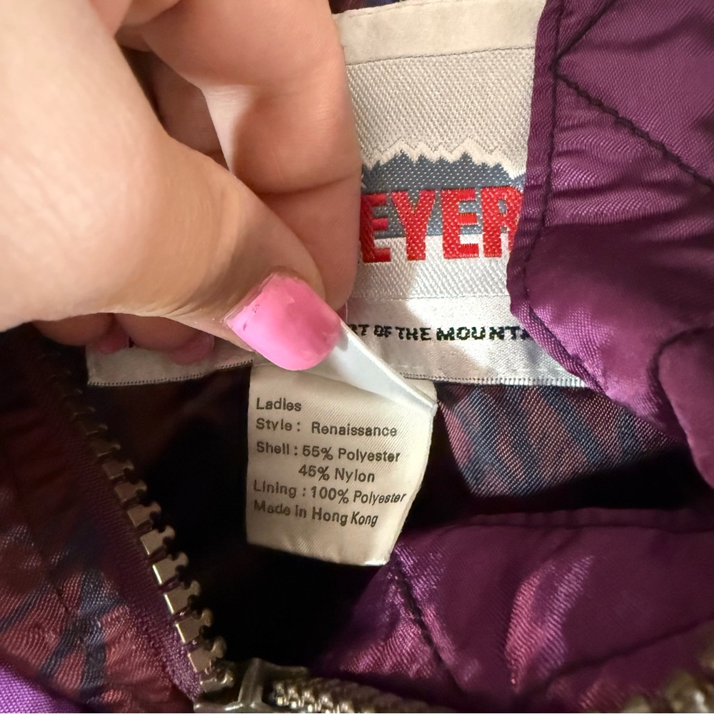 Vintage‎ 90's Obermyer Women's Ski Jacket Pink Red Floral Satin Windbreaker Coat - Picture 7 of 7